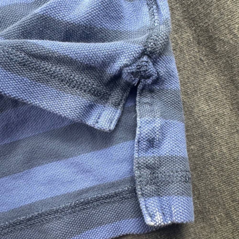 Brooks Brothers Mens XL Blue Striped Pique Polo Shirt Short Sleeve Golden Fleece - Picture 5 of 10